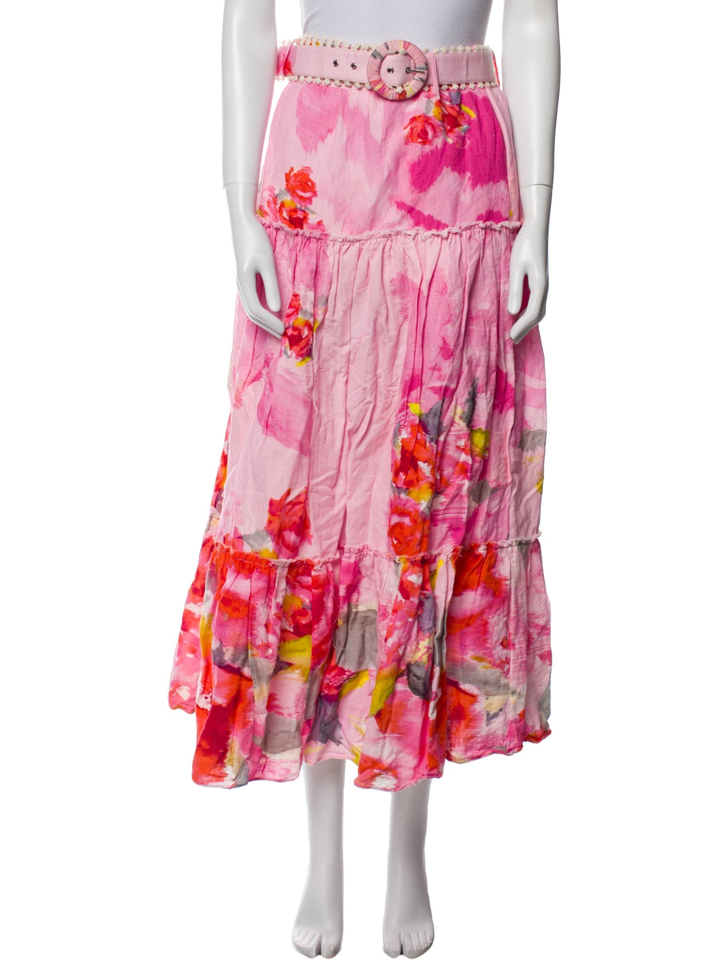 Hemanta & Nandita Floral Print Midi Length Skirt