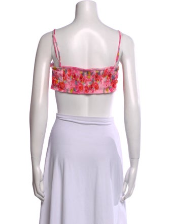 Hemanta & Nandita Linen Floral Print Crop Top