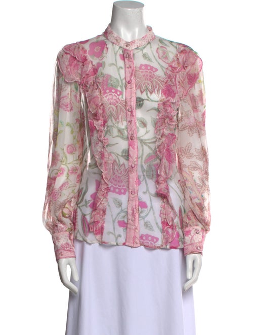 Hemanta & Nandita Floral Print Mock Neck Blouse