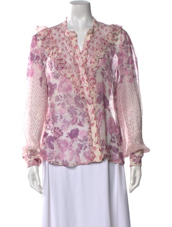 Hemanta & Nandita Floral Print V-Neck Blouse