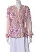 Hemanta & Nandita Floral Print V-Neck Blouse