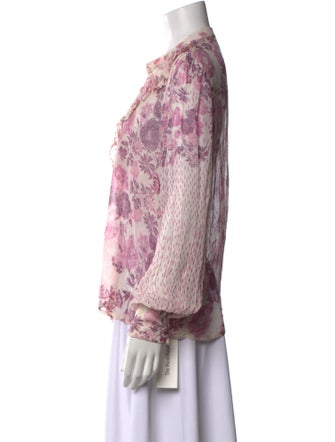 Hemanta & Nandita Floral Print V-Neck Blouse