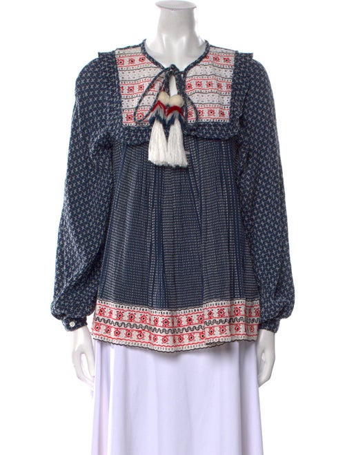 Hemanta & Nandita Printed V-Neck Blouse