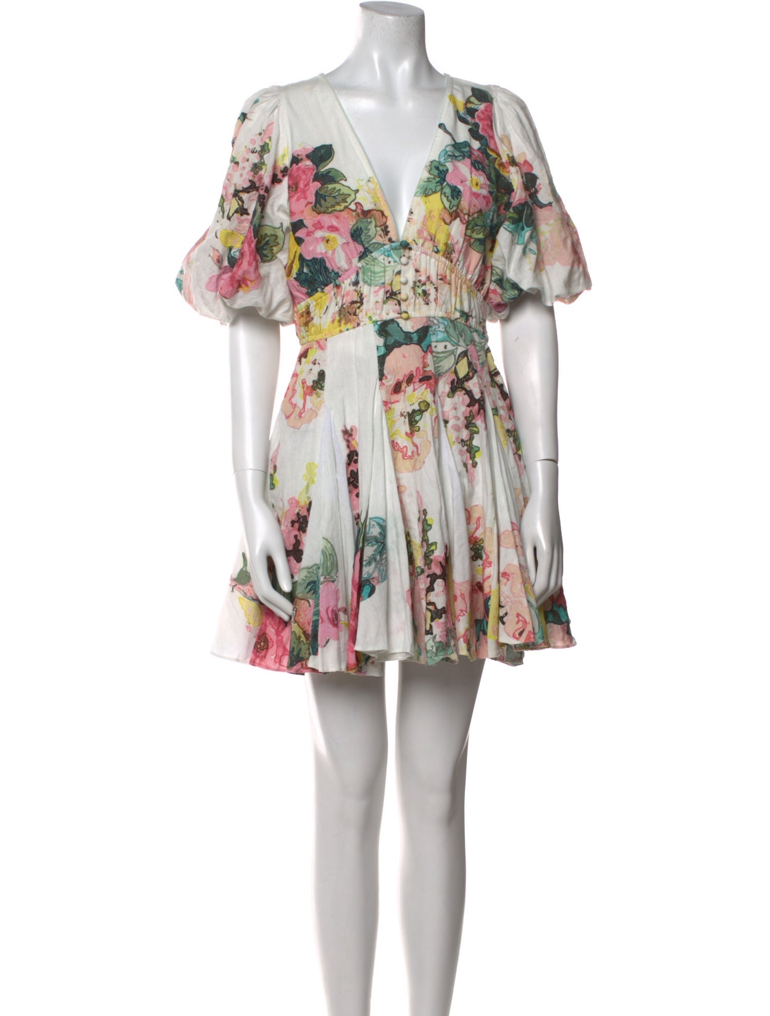 Hemanta & Nandita Floral Print Mini Dress