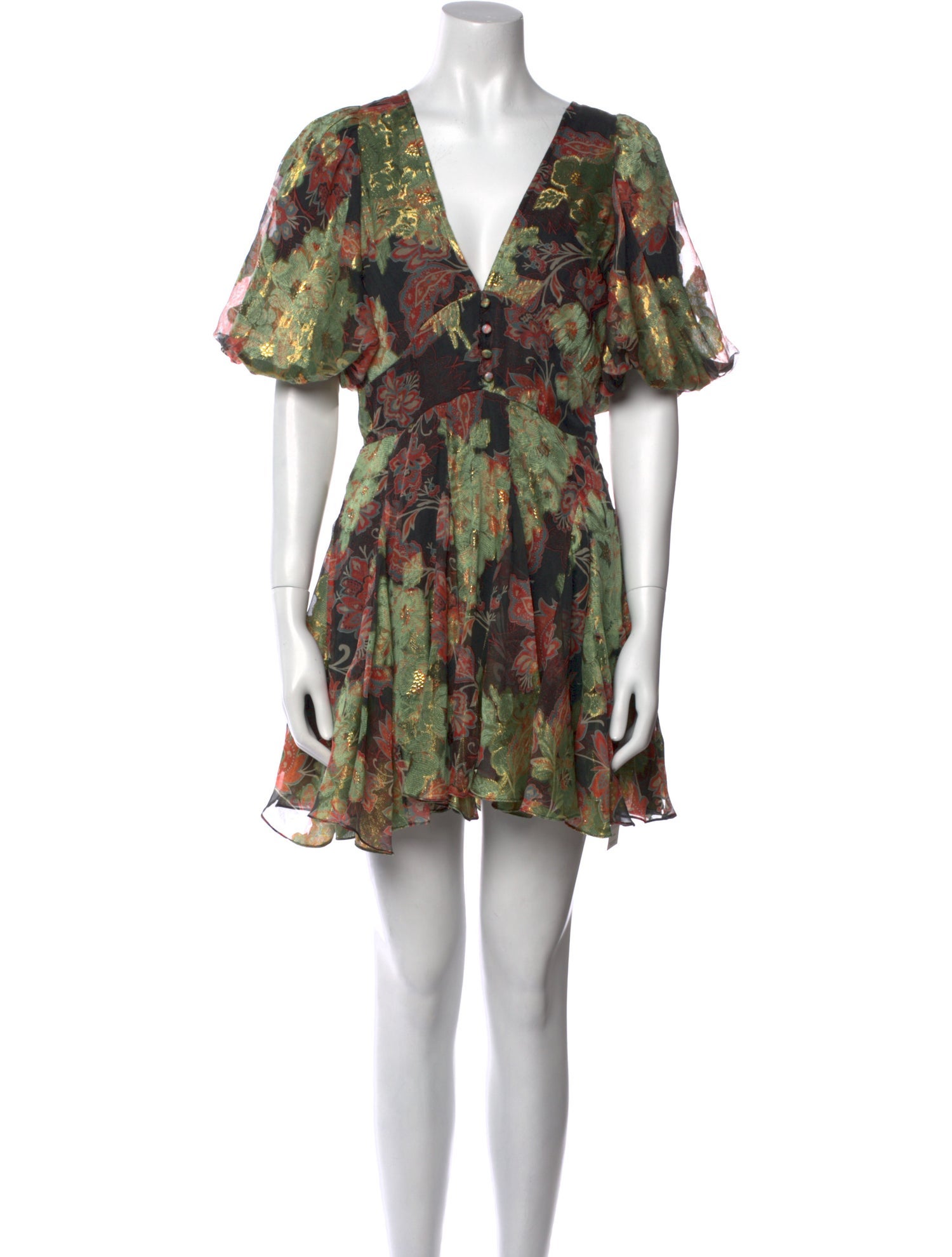 Hemanta & Nandita Floral Print Mini Dress