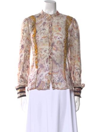 Hemanta & Nandita Floral Print Mock Neck Blouse
