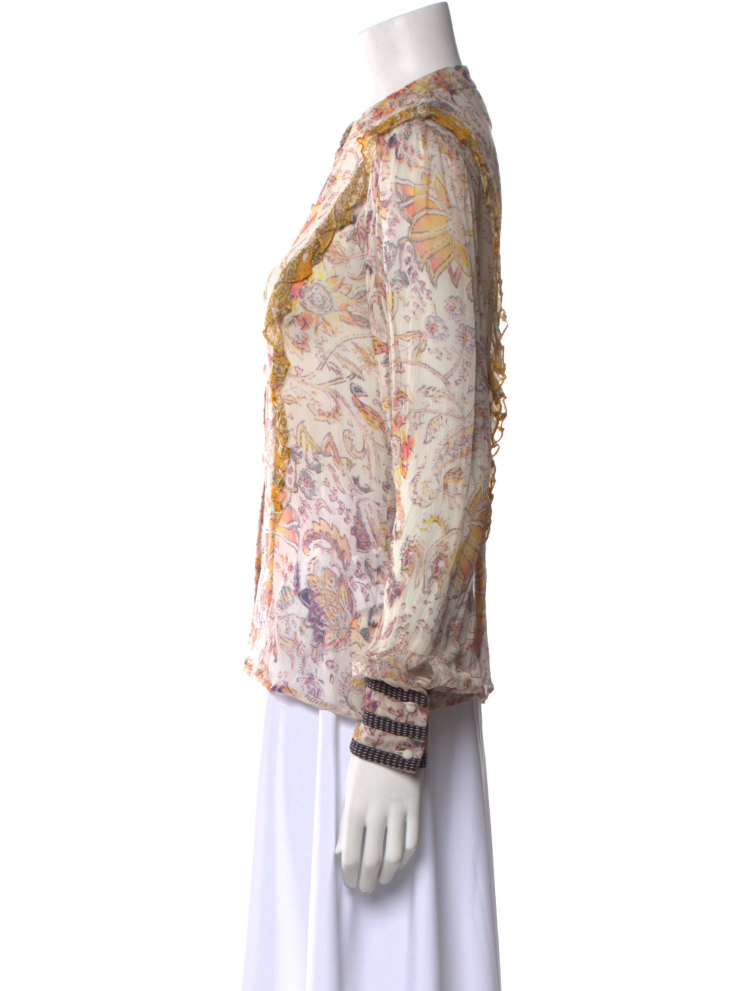 Hemanta & Nandita Floral Print Mock Neck Blouse