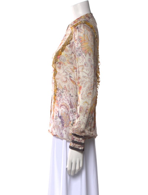 Hemanta & Nandita Floral Print Mock Neck Blouse