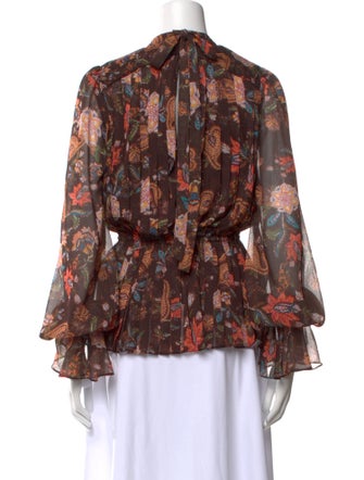 Hemanta & Nandita Floral Print Mock Neck Blouse