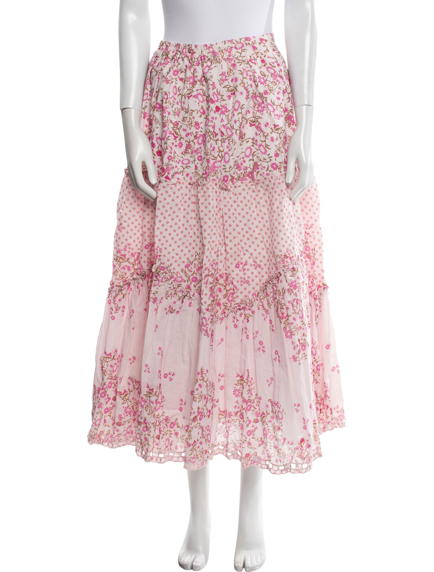 Hemanta & Nandita Floral Print Midi Length Skirt