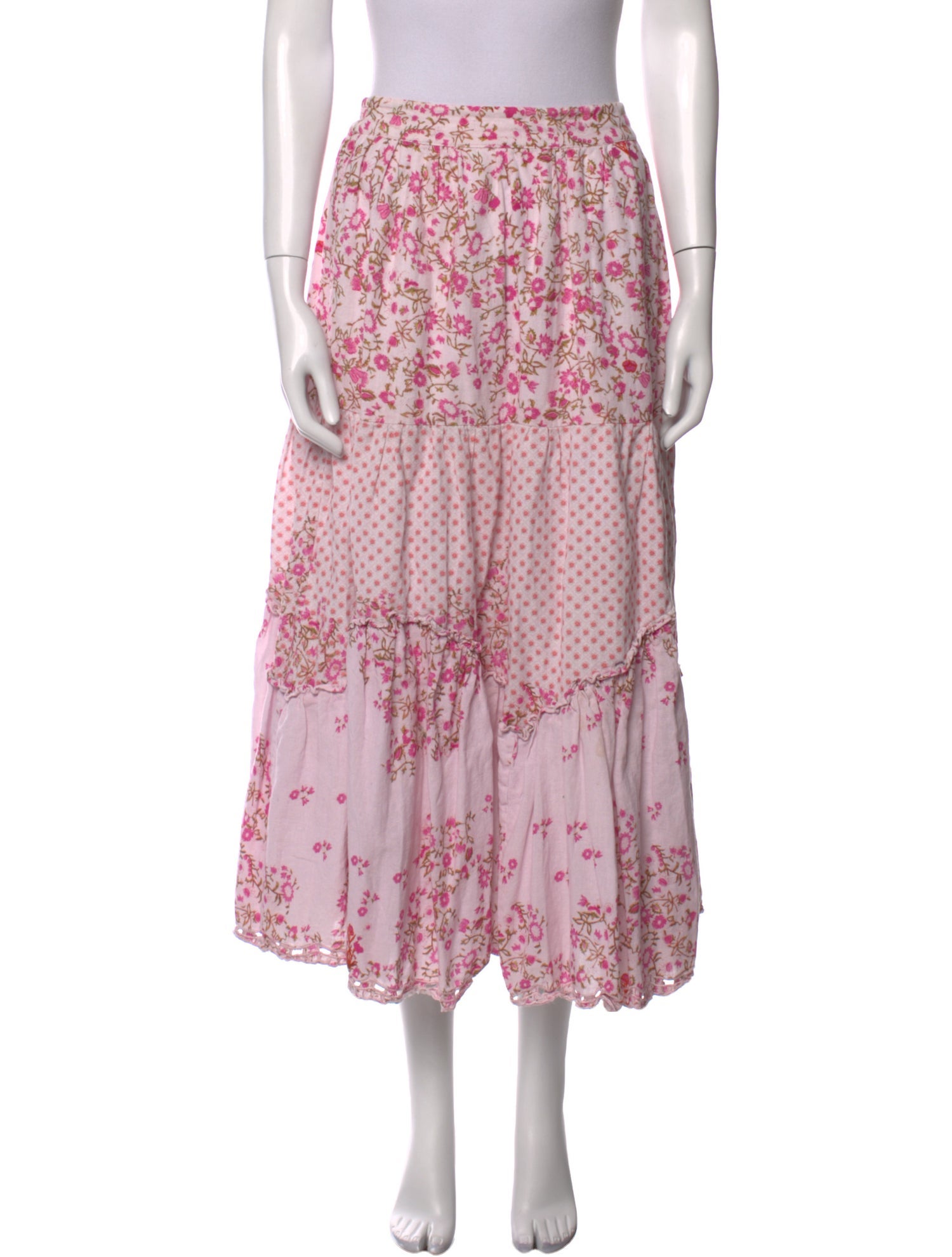 Hemanta & Nandita Floral Print Midi Length Skirt