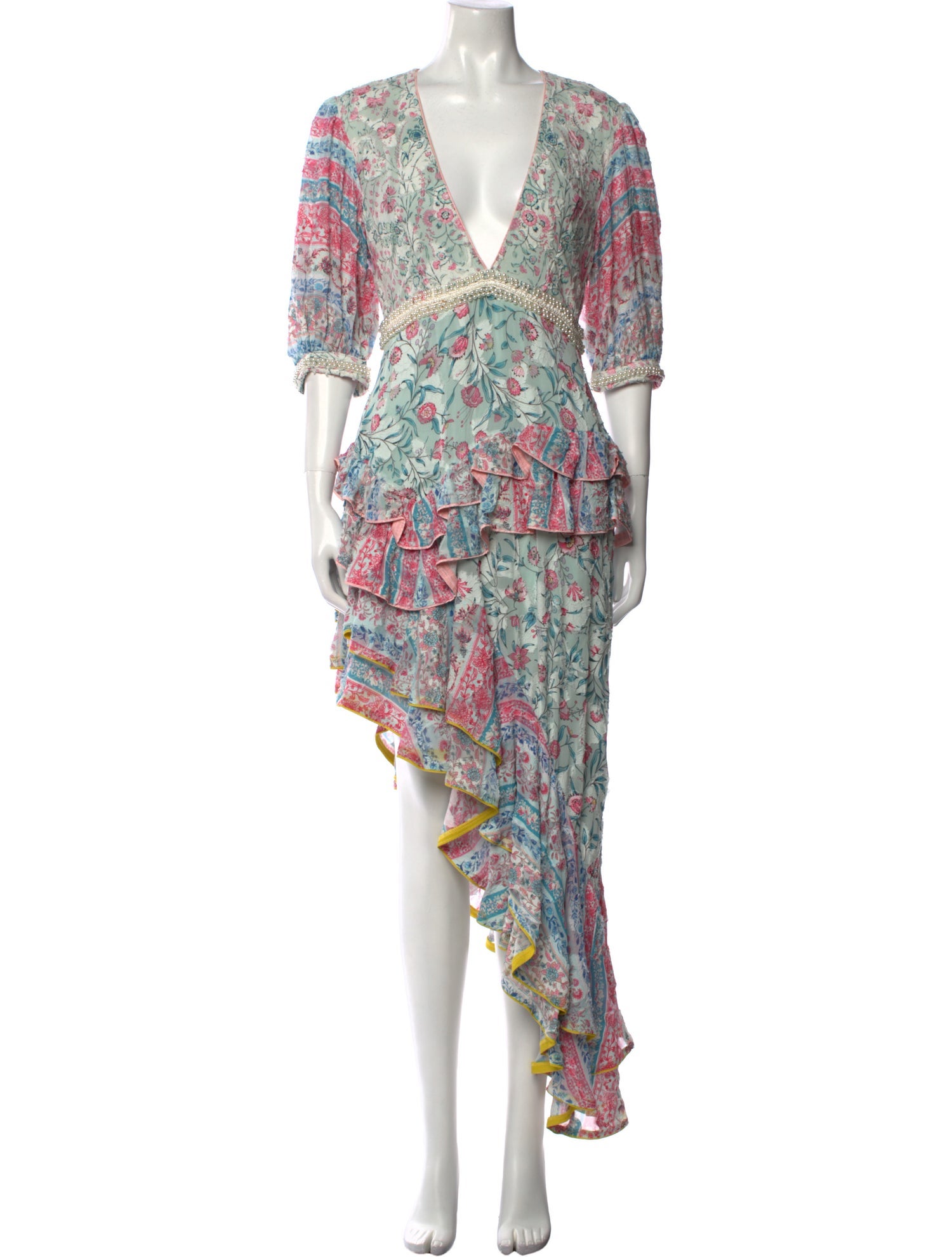 Hemanta & Nandita Floral Print Midi Length Dress