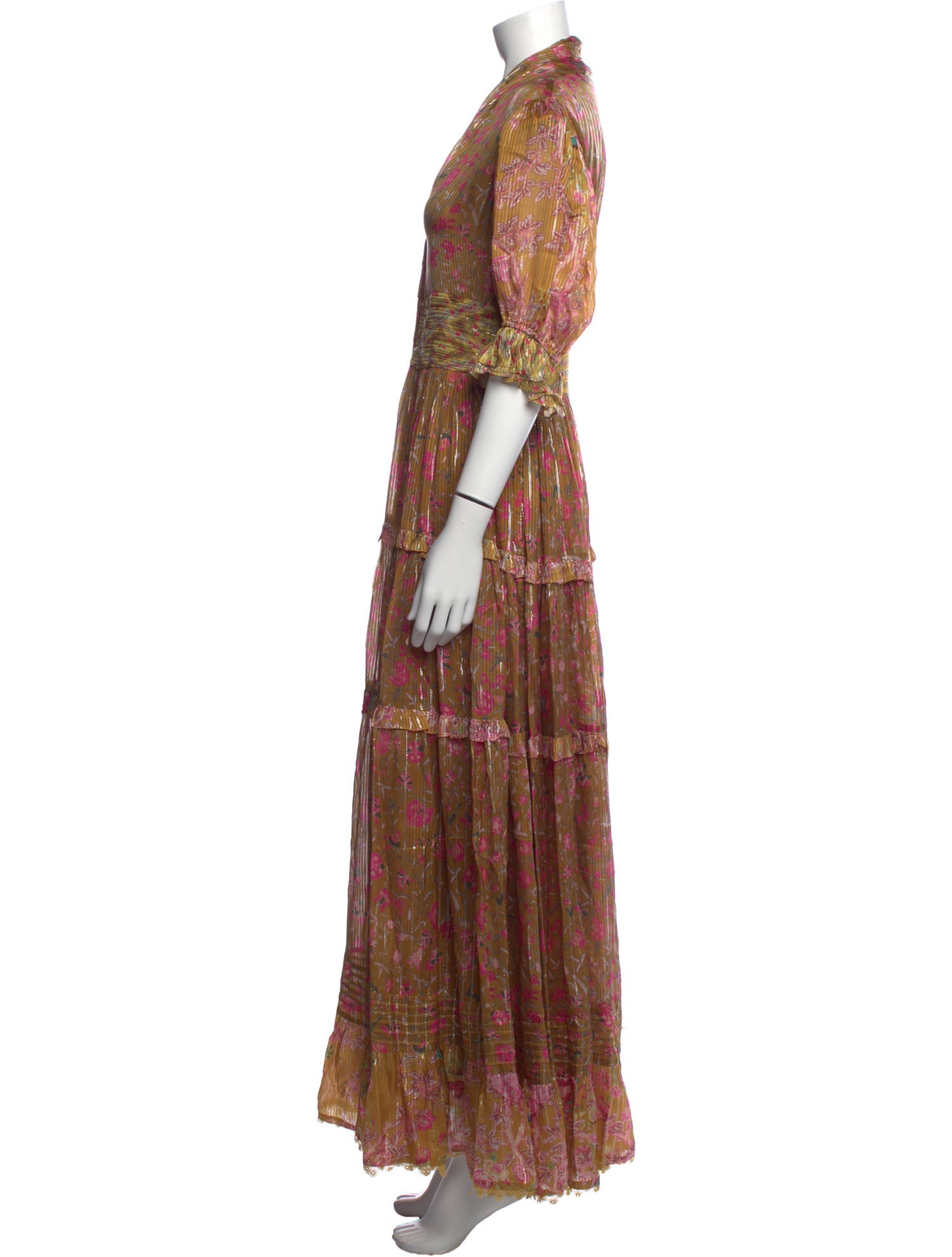 Hemanta & Nandita Floral Print Long Dress