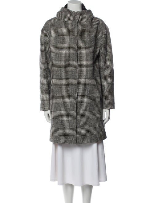 Herno Virgin Wool Houndstooth Print Coat