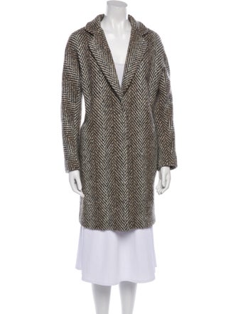 Herno Virgin Wool Tweed Pattern Coat