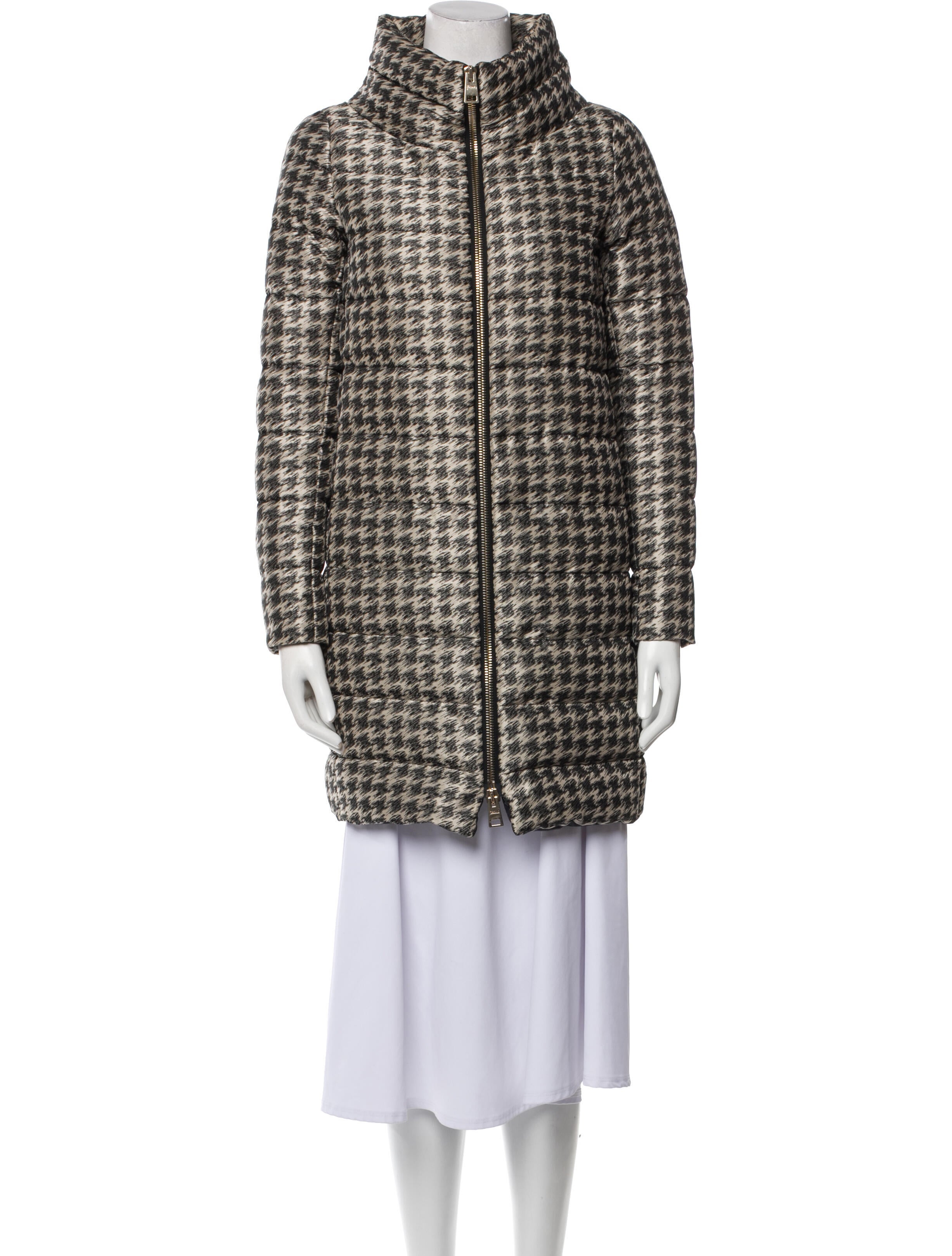 Herno Houndstooth Print Down Coat