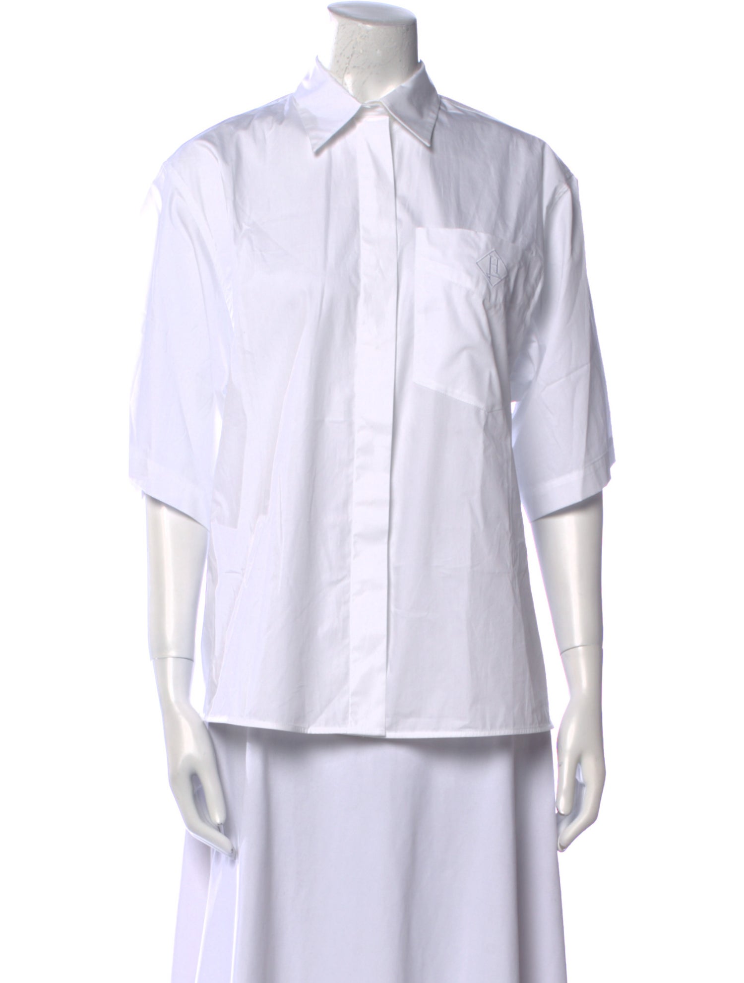 Herno Three-Quarter Sleeve Button-Up Top