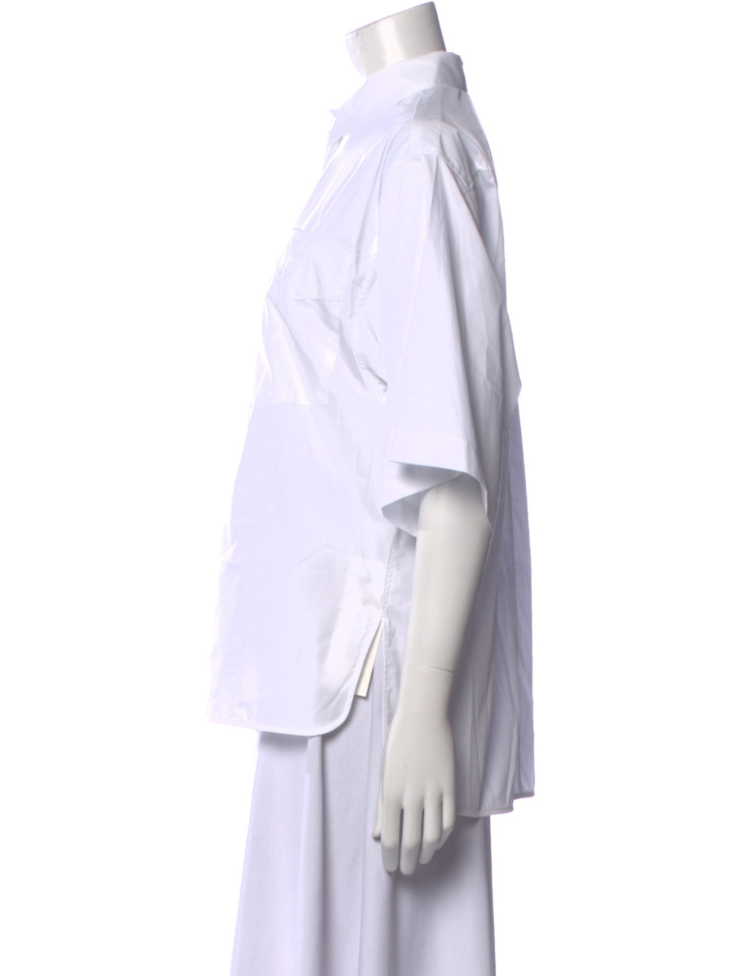 Herno Three-Quarter Sleeve Button-Up Top