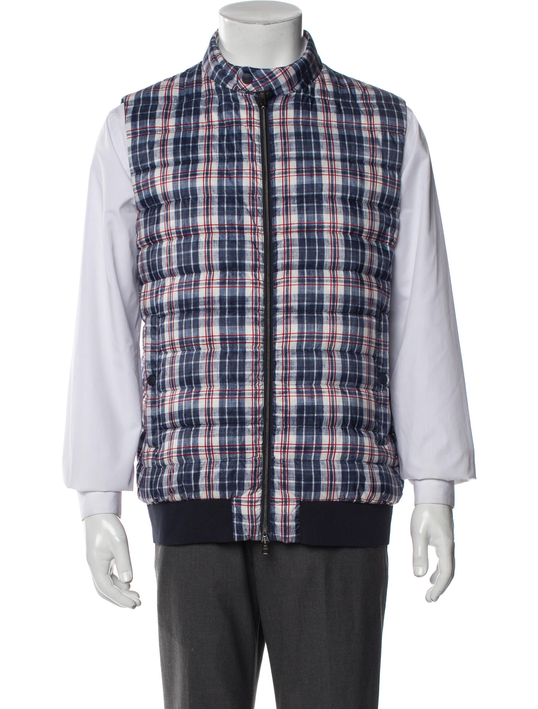 Herno Plaid Print Vest w/ Tags