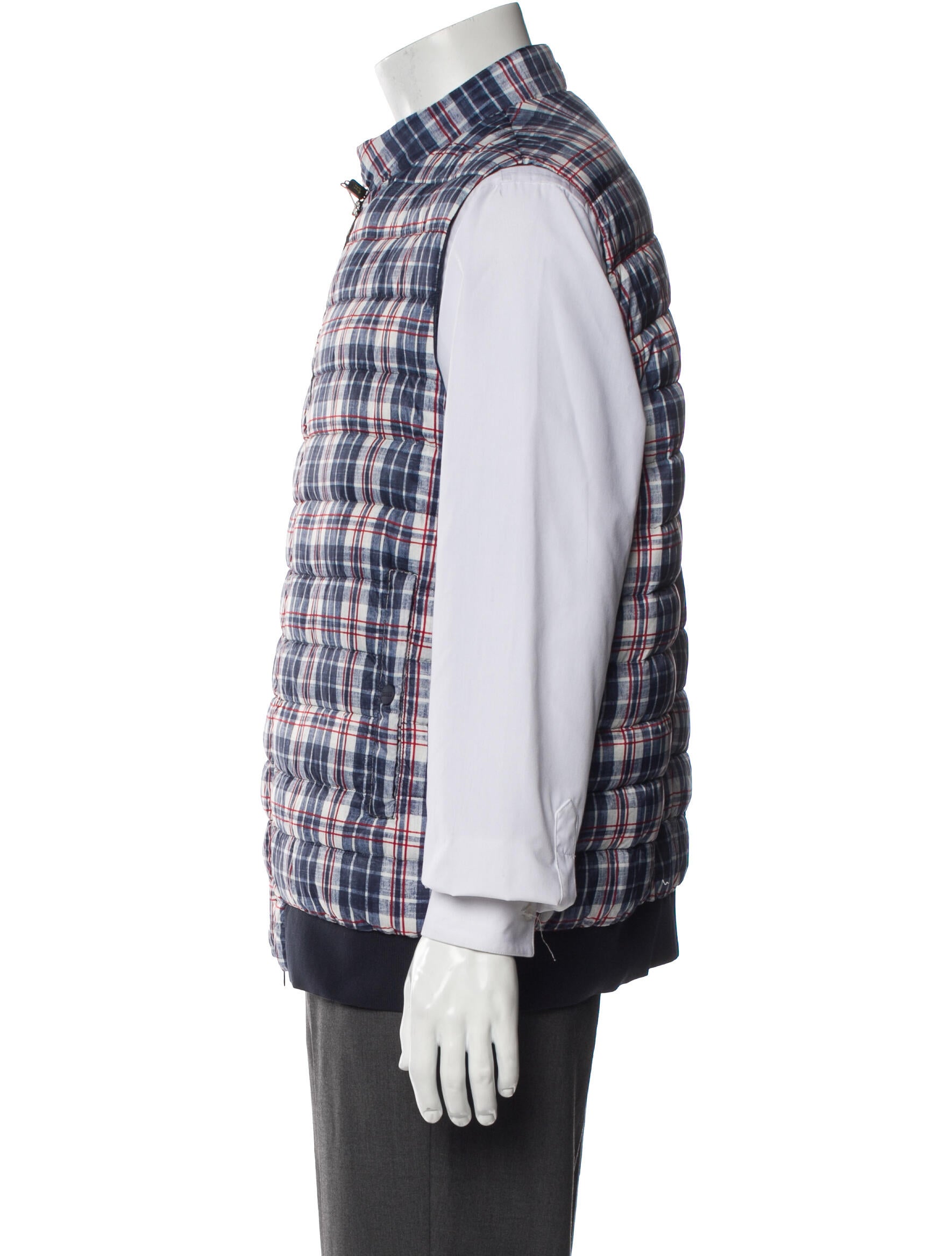 Herno Plaid Print Vest w/ Tags