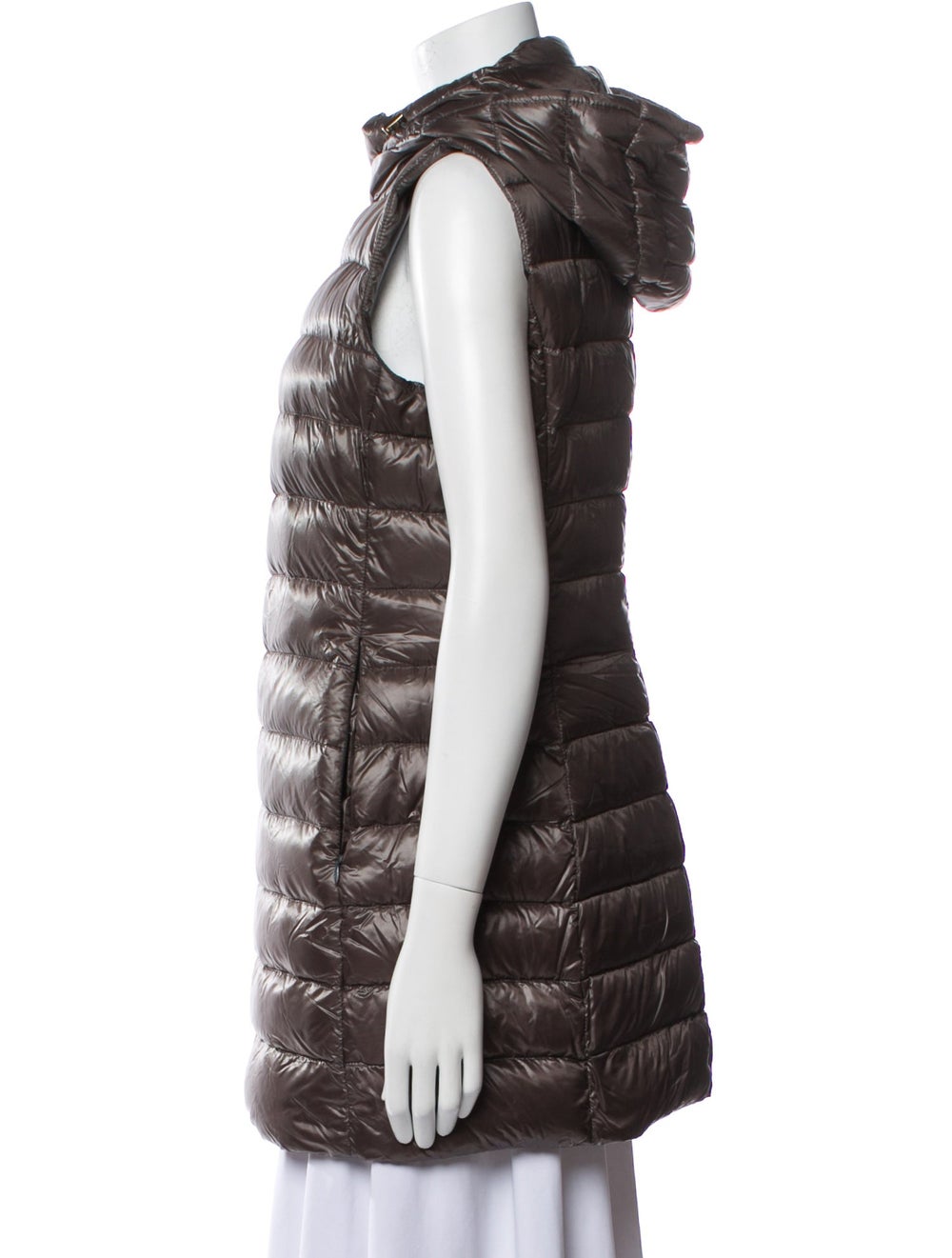 Herno Down Vest Grey With Hood Quilted Pattern St… - image 2