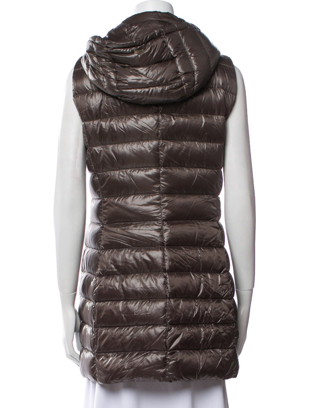 Herno Down Vest Grey With Hood Quilted Pattern St… - image 3