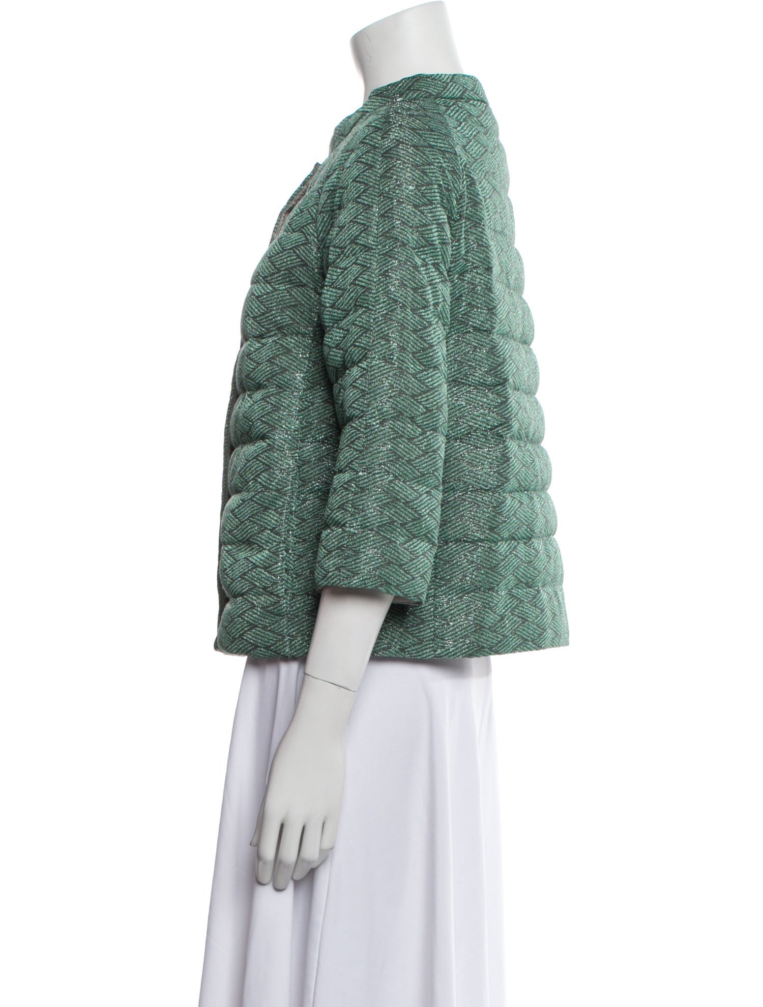 Herno Linen Tweed Pattern Down Jacket