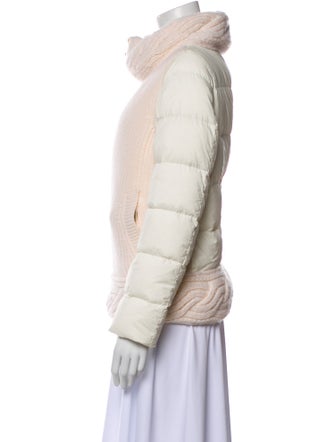 Herno Wool Colorblock Pattern Faux Fur Jacket