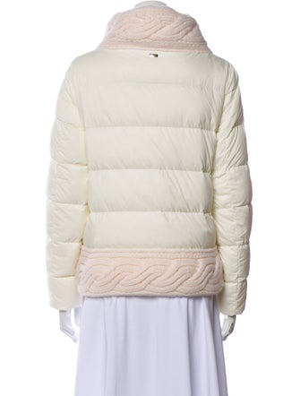 Herno Wool Colorblock Pattern Faux Fur Jacket