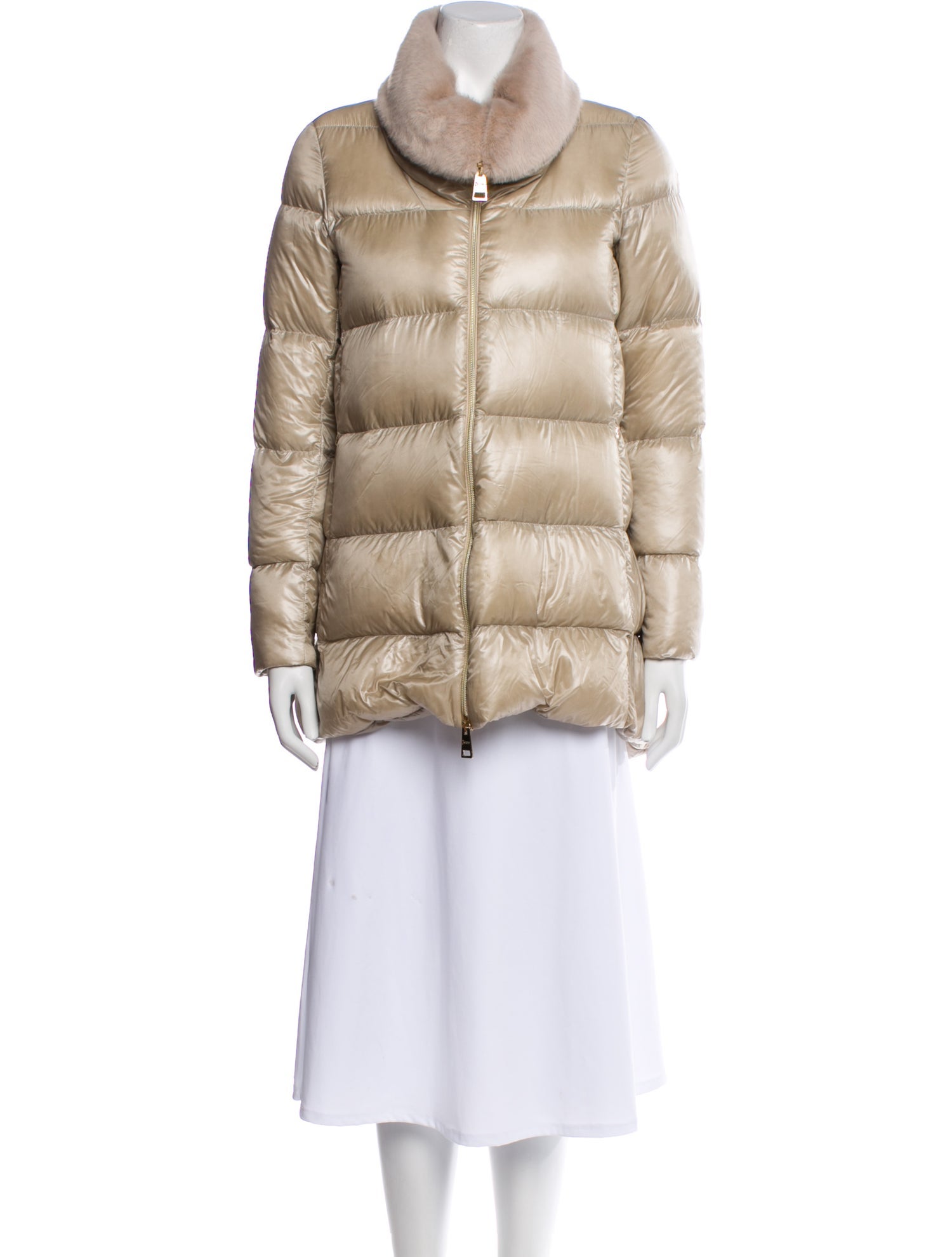 Herno Plaid Print Faux Fur Jacket