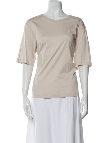 Pre-owned Herno Bateau Neckline Short Sleeve T-shirt In Neutral