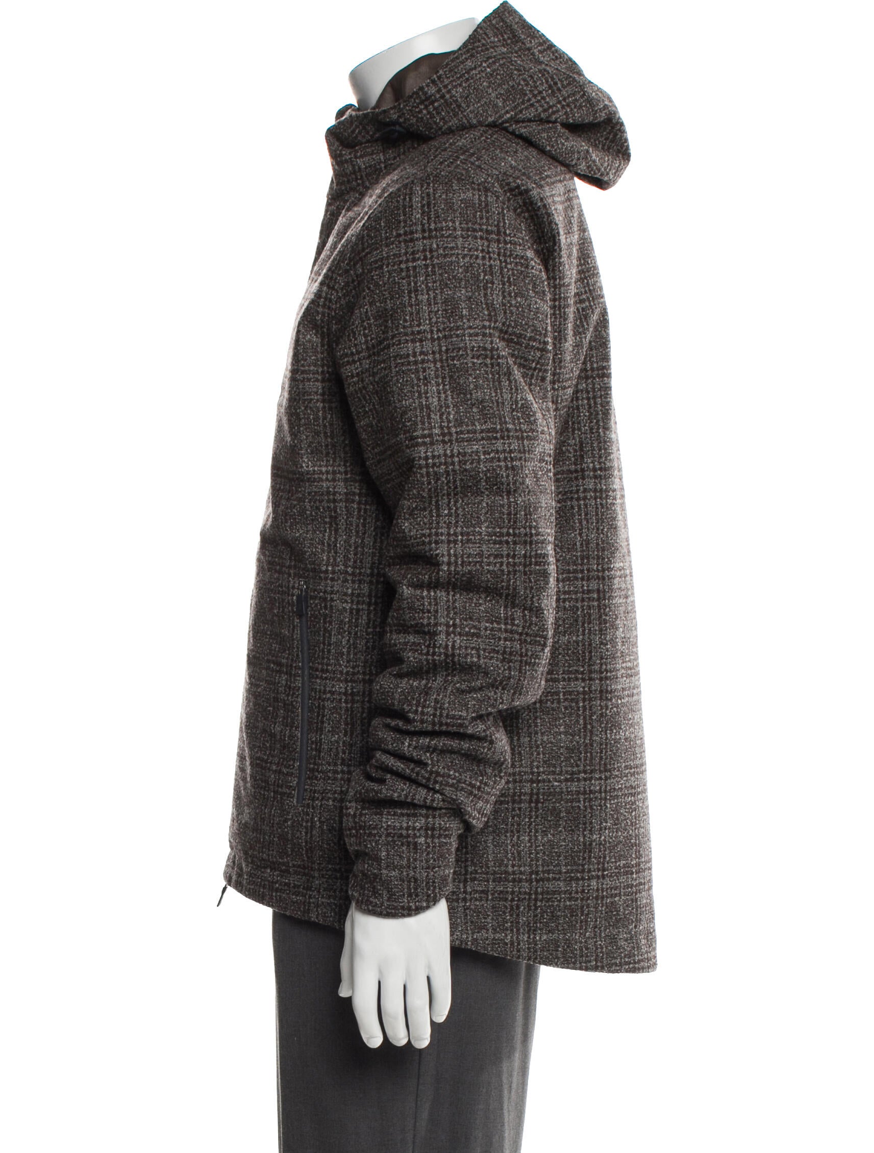 Herno Virgin Wool Plaid Print Puffer Coat w/ Tags