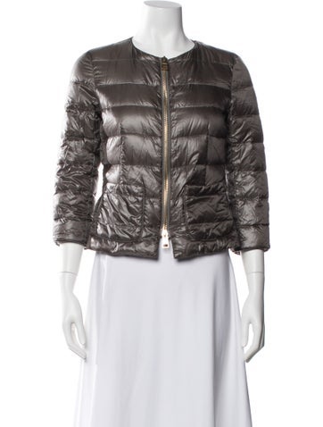 Pre-owned Herno Nylon Down Coat In Gray