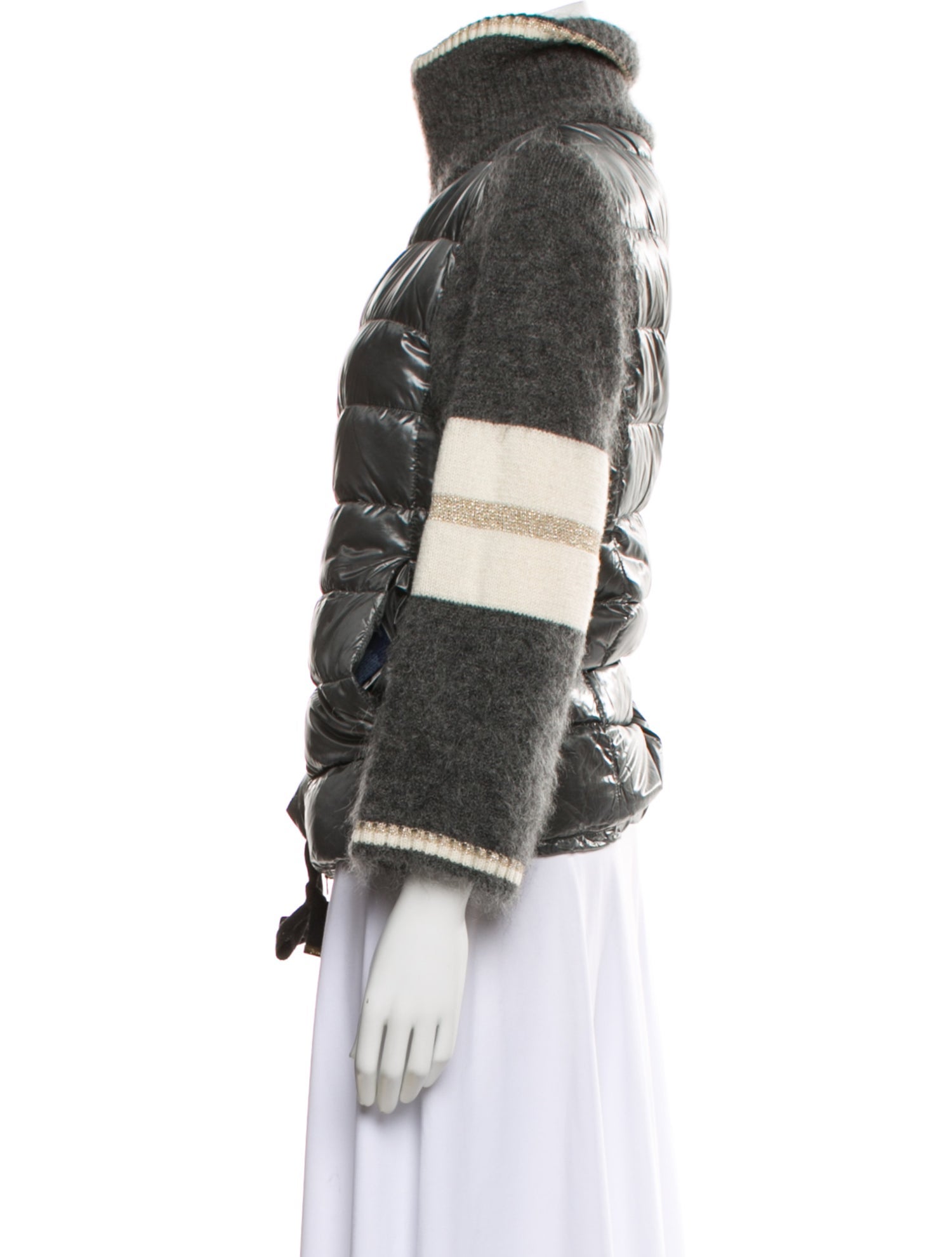 Herno Colorblock Pattern Faux Fur Jacket