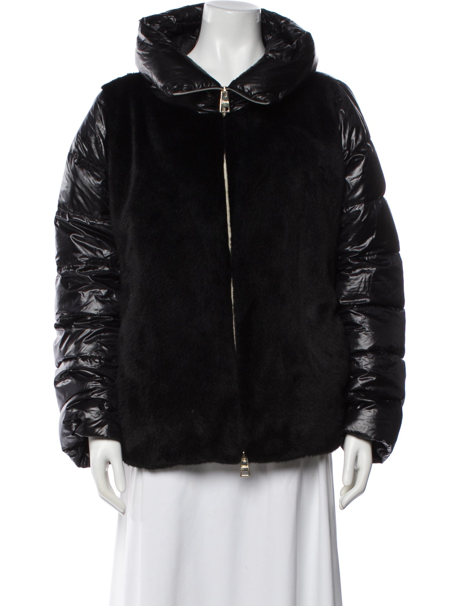 Herno Nylon Faux Fur Jacket