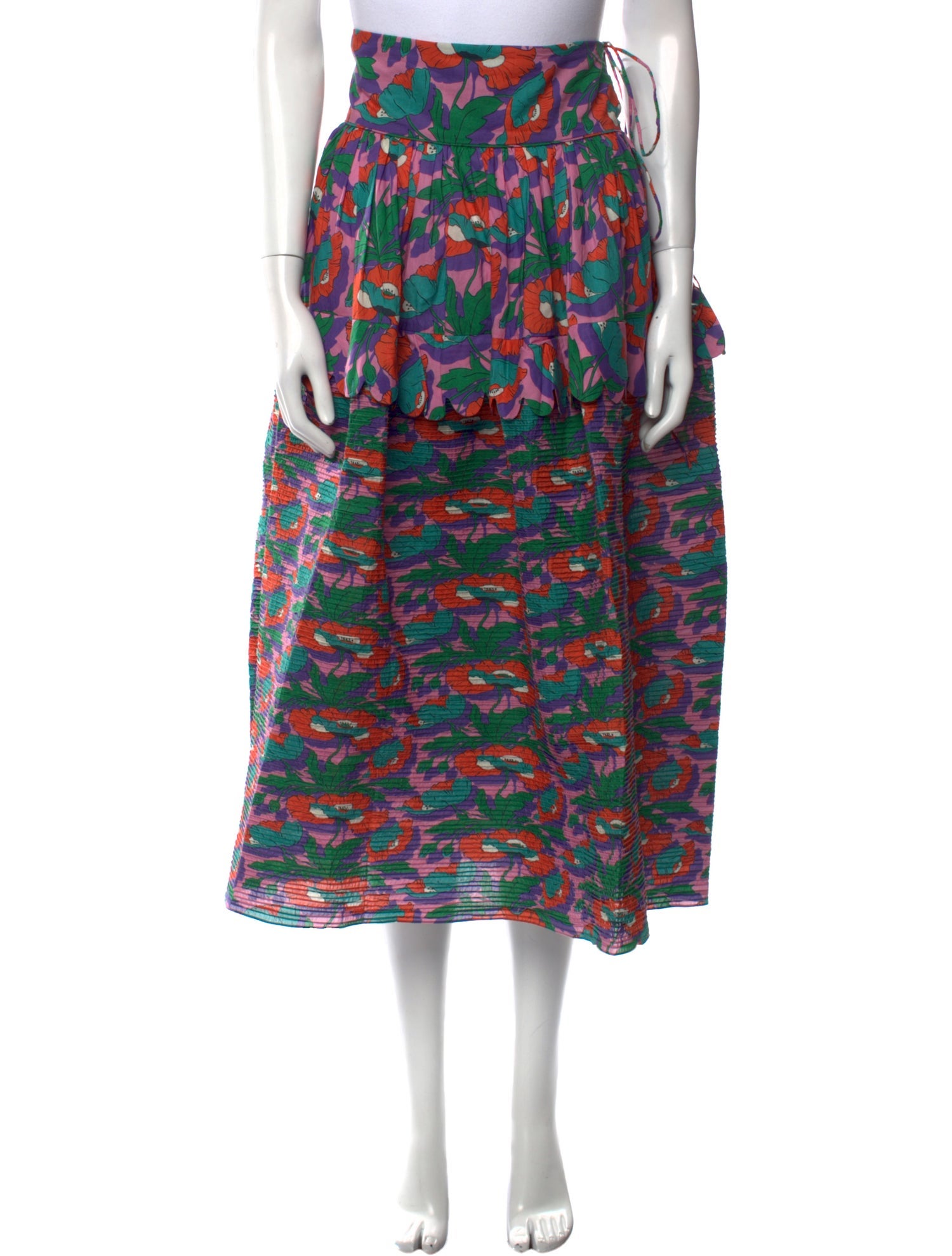 Horror Vacui Printed Midi Length Skirt