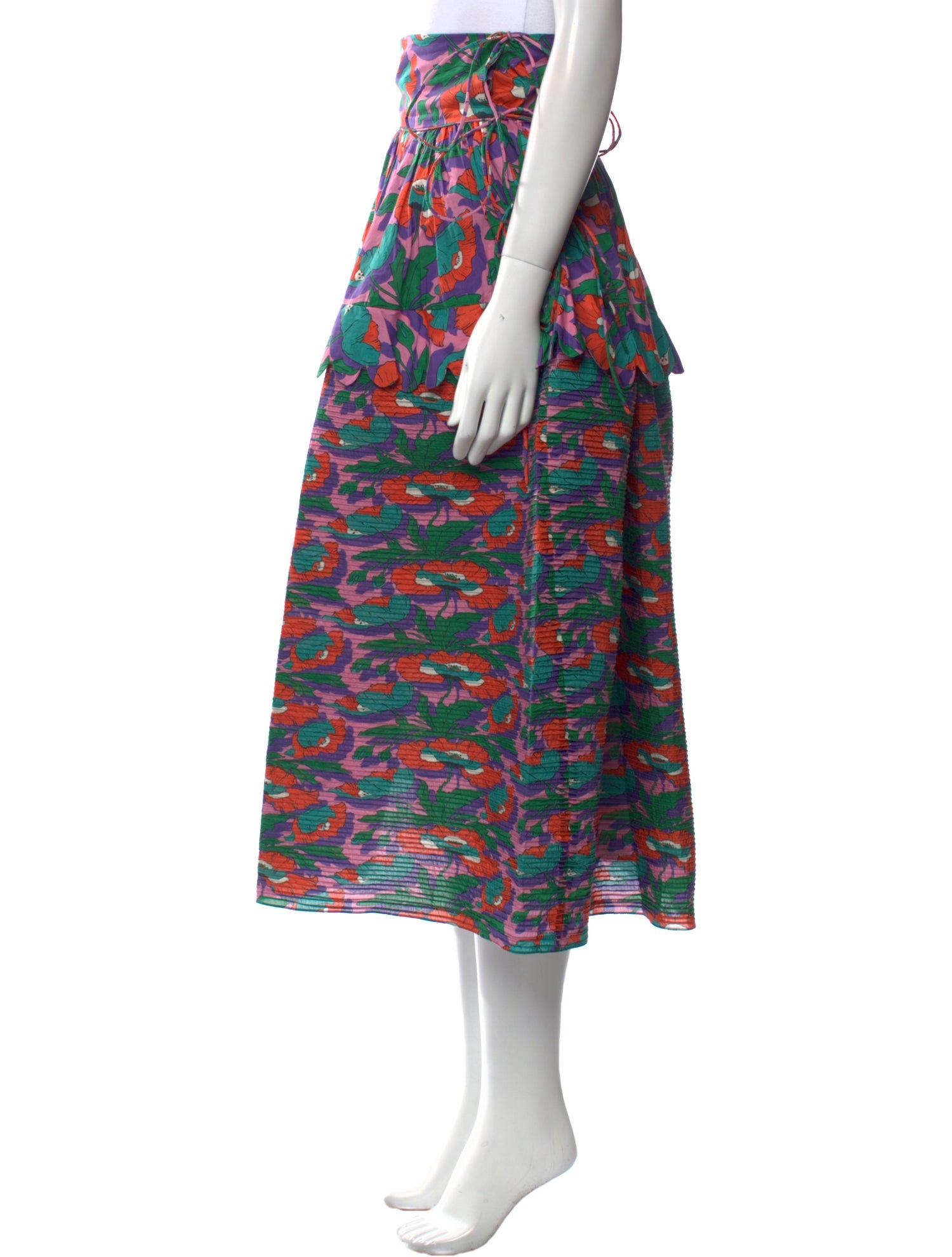 Horror Vacui Printed Midi Length Skirt