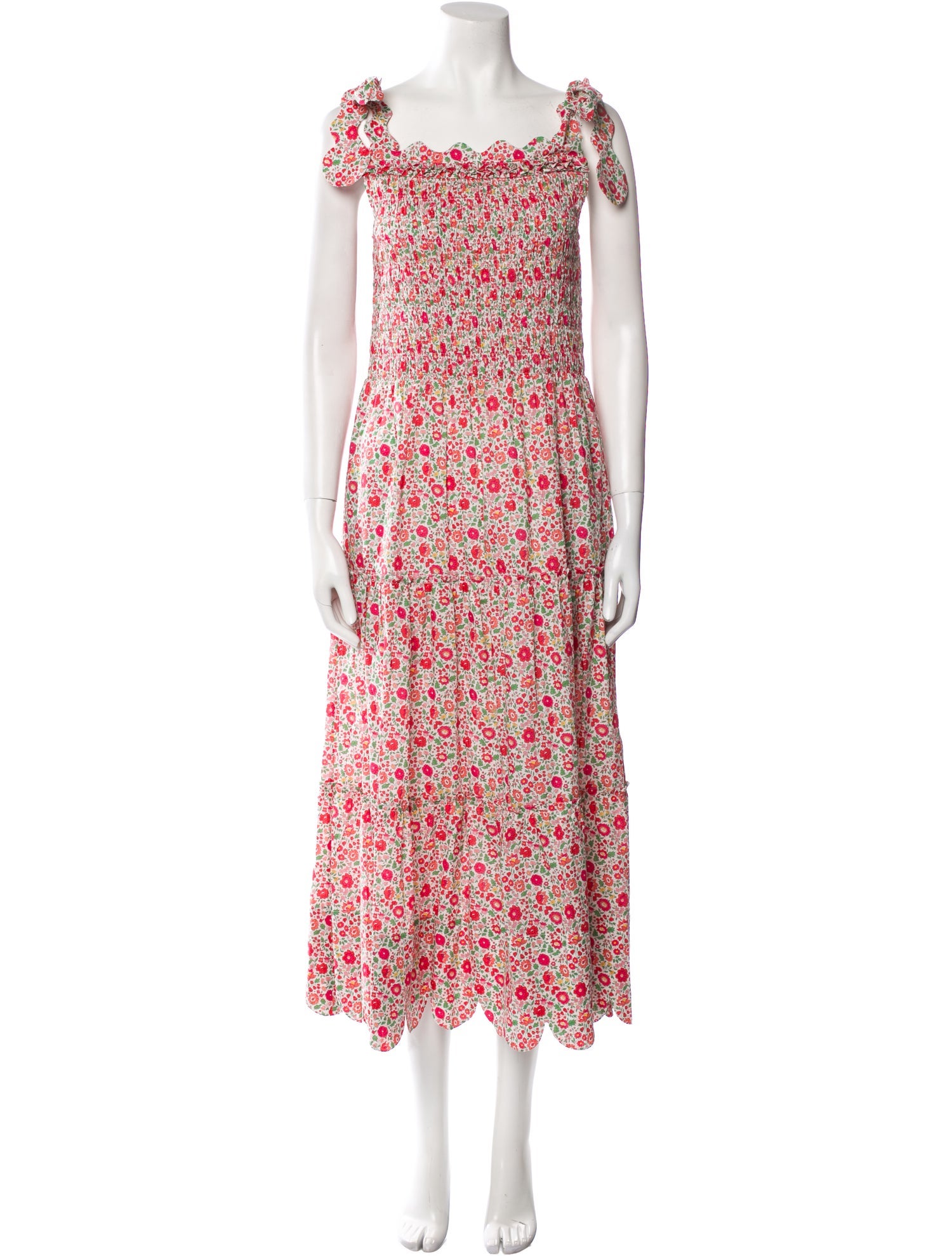 Horror Vacui Floral Print Long Dress w/ Tags