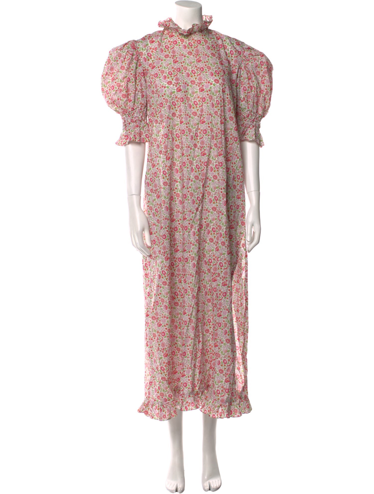 Horror Vacui Floral Print Long Dress