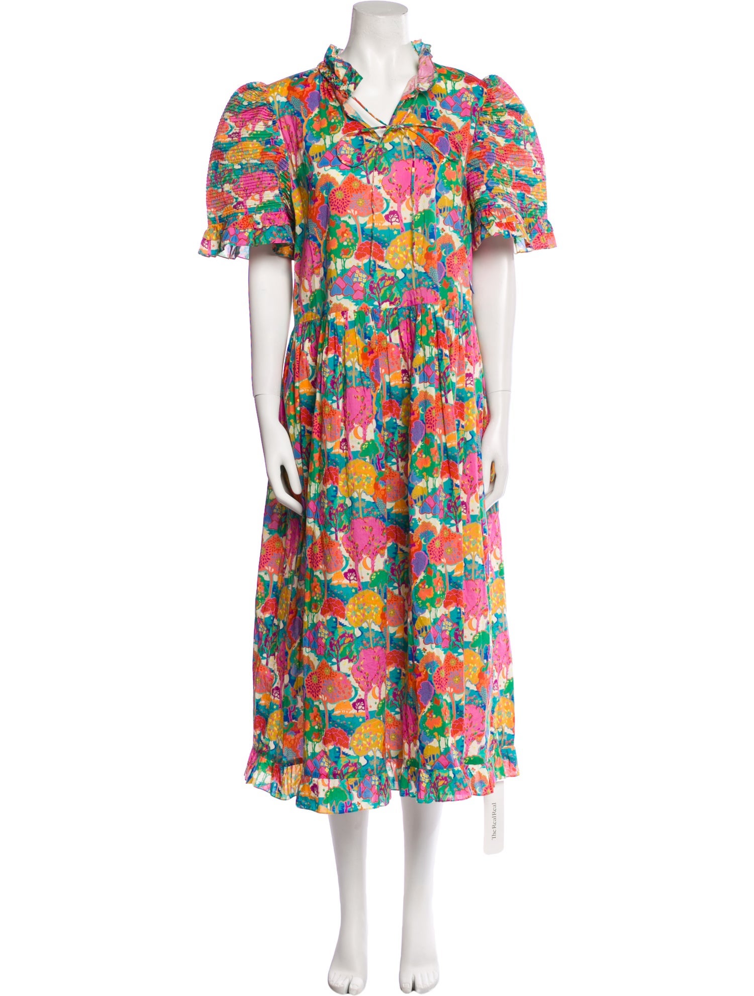 Horror Vacui Floral Print Long Dress