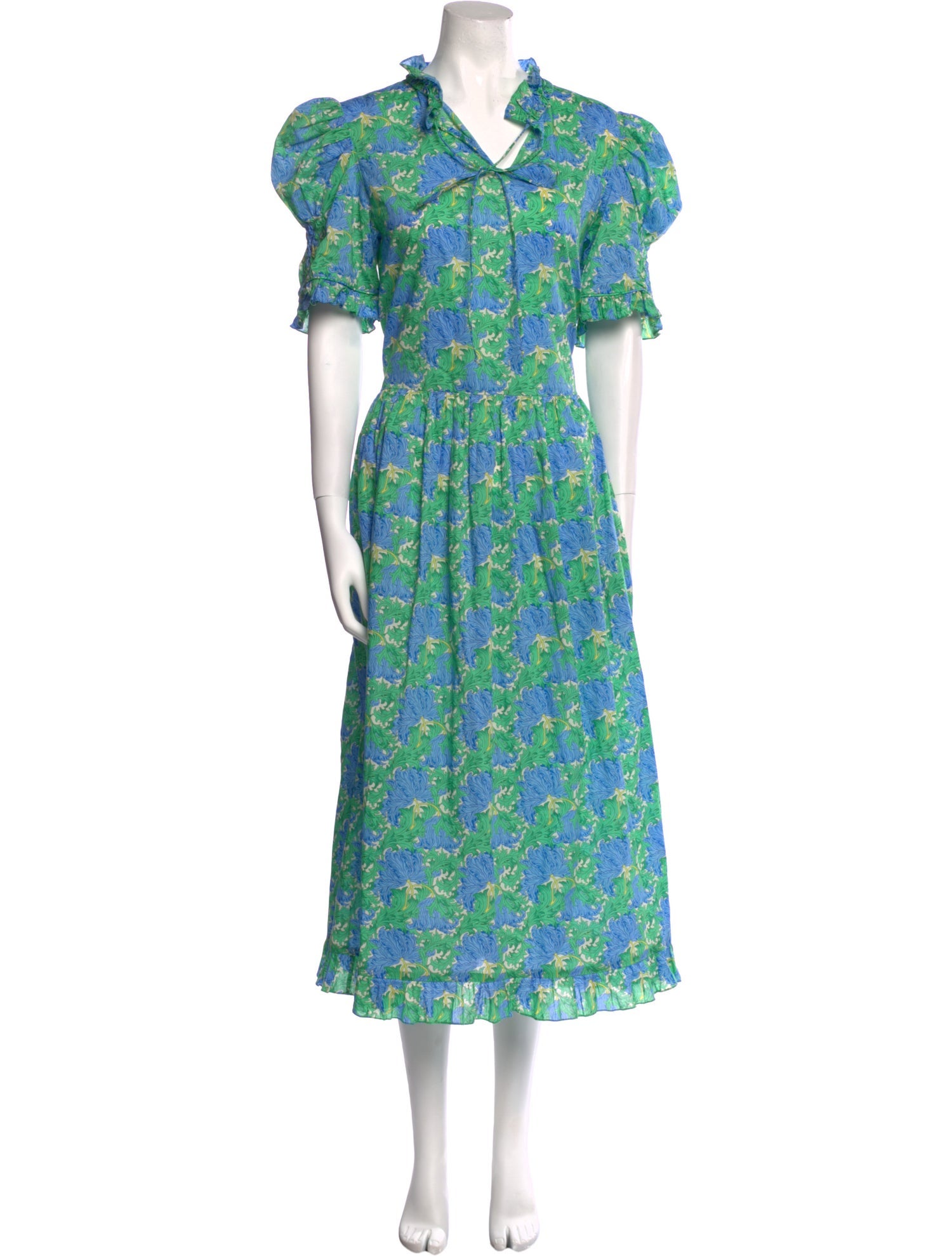 Horror Vacui Floral Print Long Dress