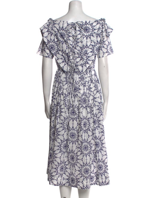 Horror Vacui Floral Print Midi Length Dress
