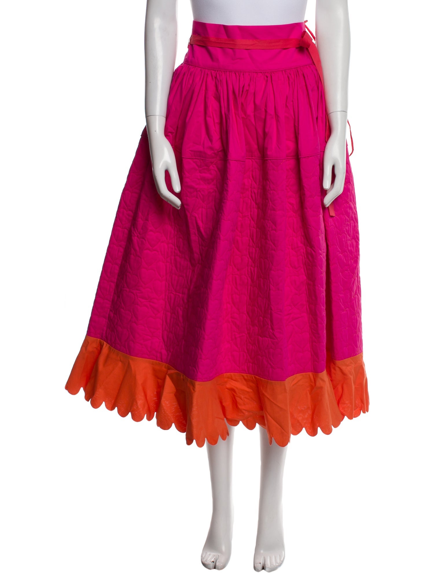 Horror Vacui Pleated Accents Midi Length Skirt