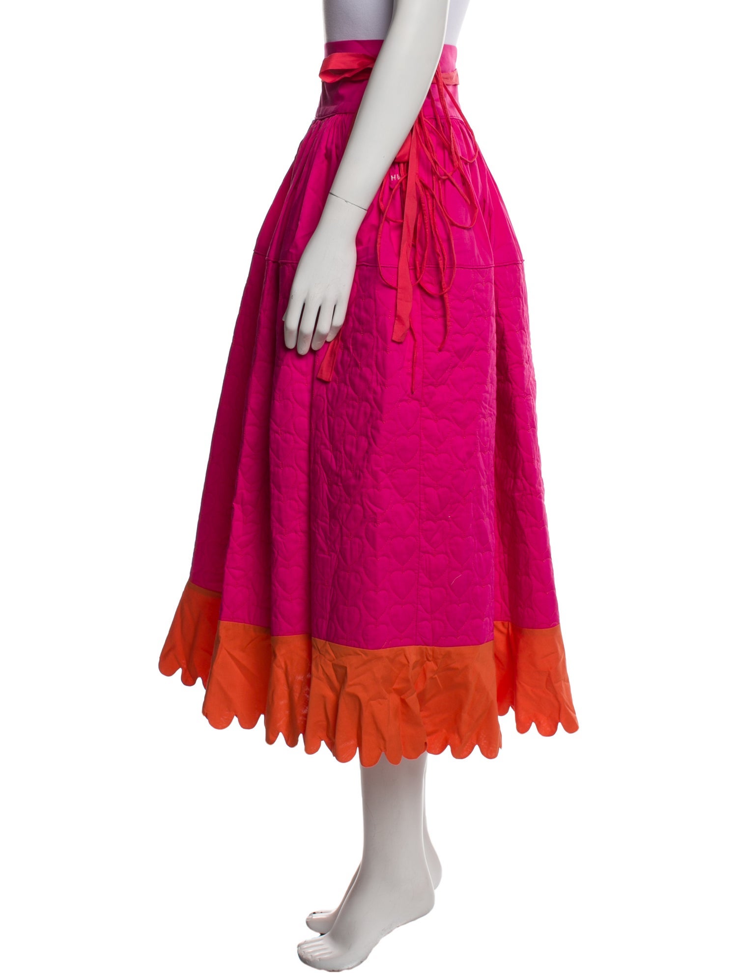 Horror Vacui Pleated Accents Midi Length Skirt