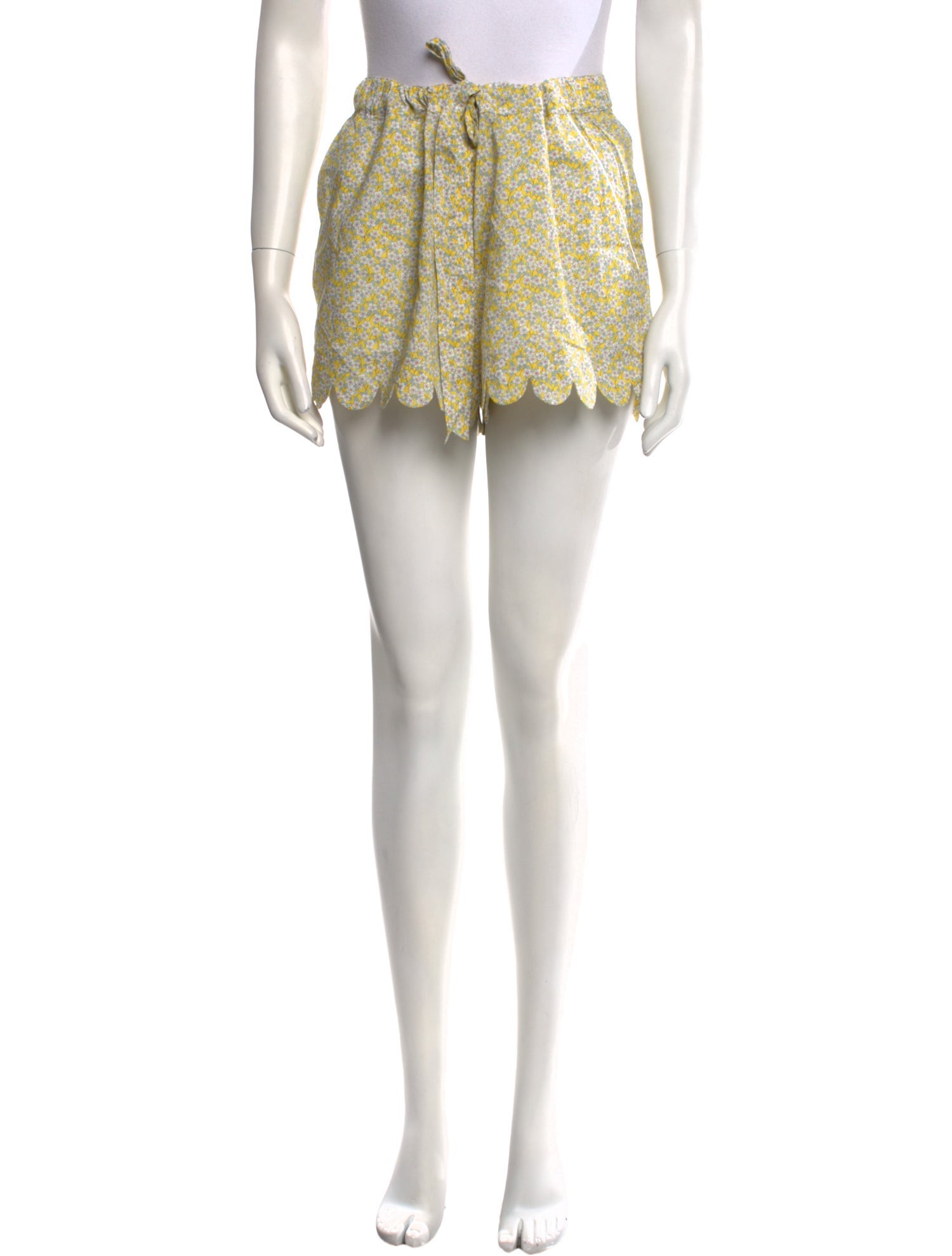 Horror Vacui Floral Print Mini Shorts