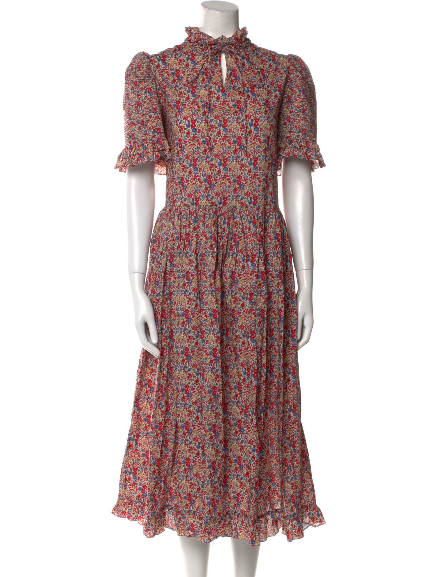 Horror Vacui Wool Midi Length Dress