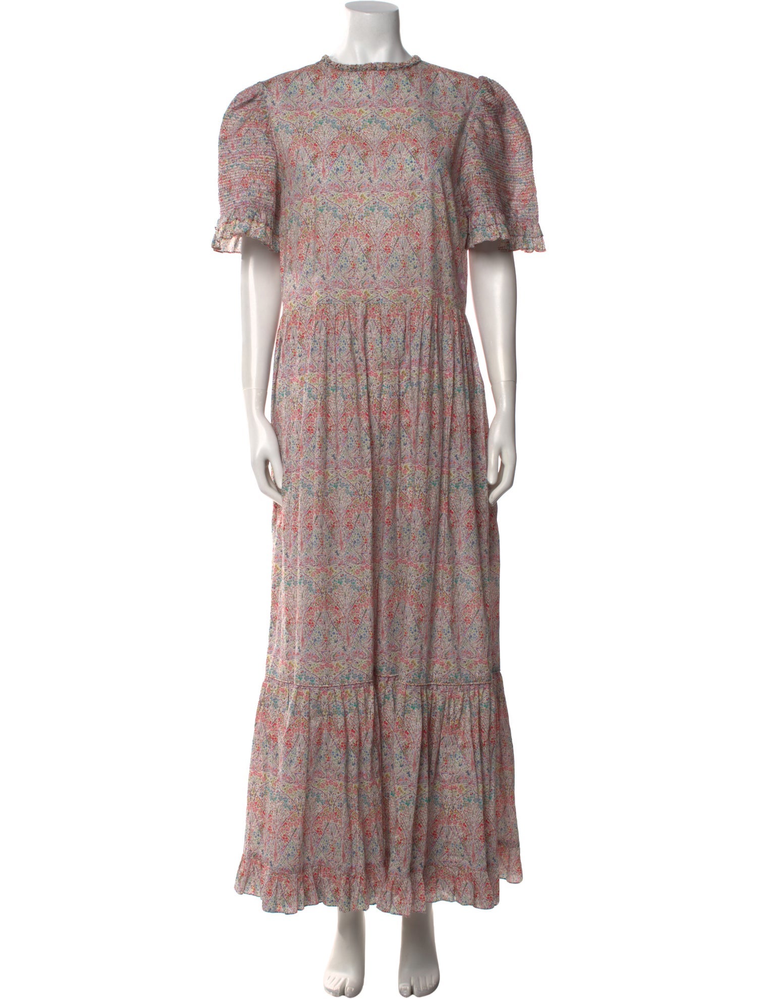 Horror Vacui Floral Print Long Dress