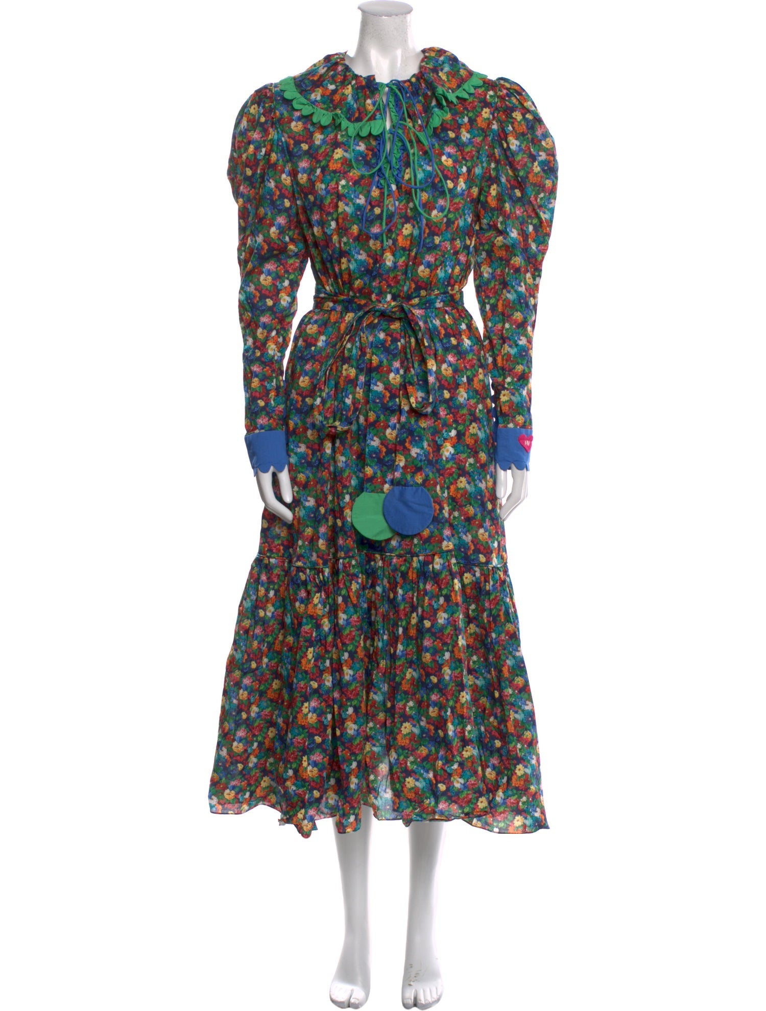 Horror Vacui Floral Print Long Dress