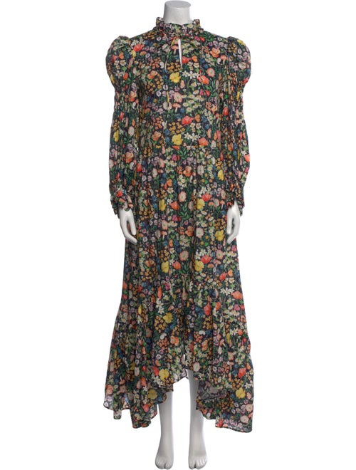 Horror Vacui Floral Print Long Dress