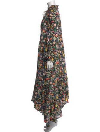 Horror Vacui Floral Print Long Dress